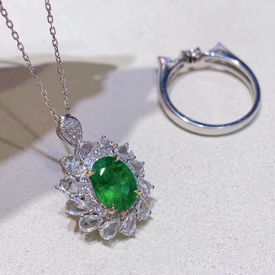 Diamond & Emerald Ring/Pendant