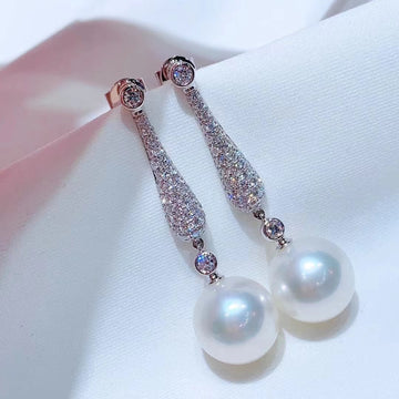 Diamond & South Sea pearl Earrings