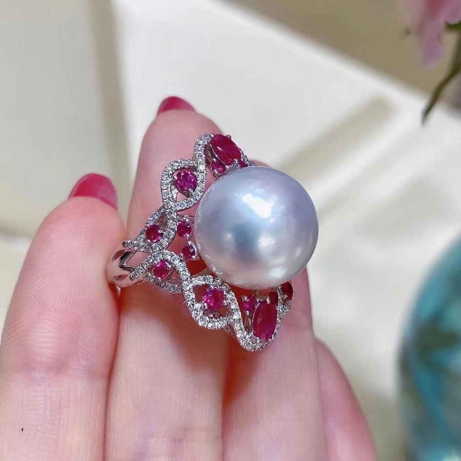 Ruby & South Sea pearl Ring