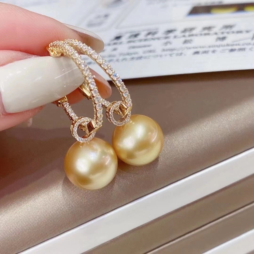 Diamond & South Sea pearl Earrings – ANNIE CASE FINE JEWELRY