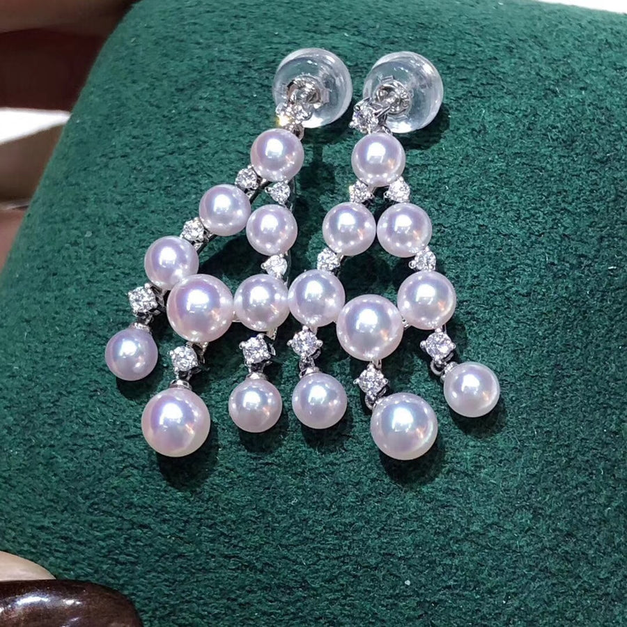 Akoya Pearl Tassel Earrings