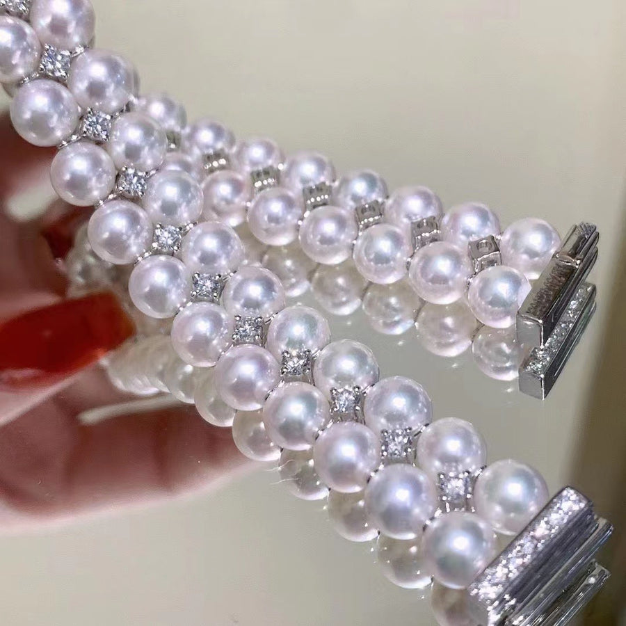 Diamond & Akoya pearl Bracelet