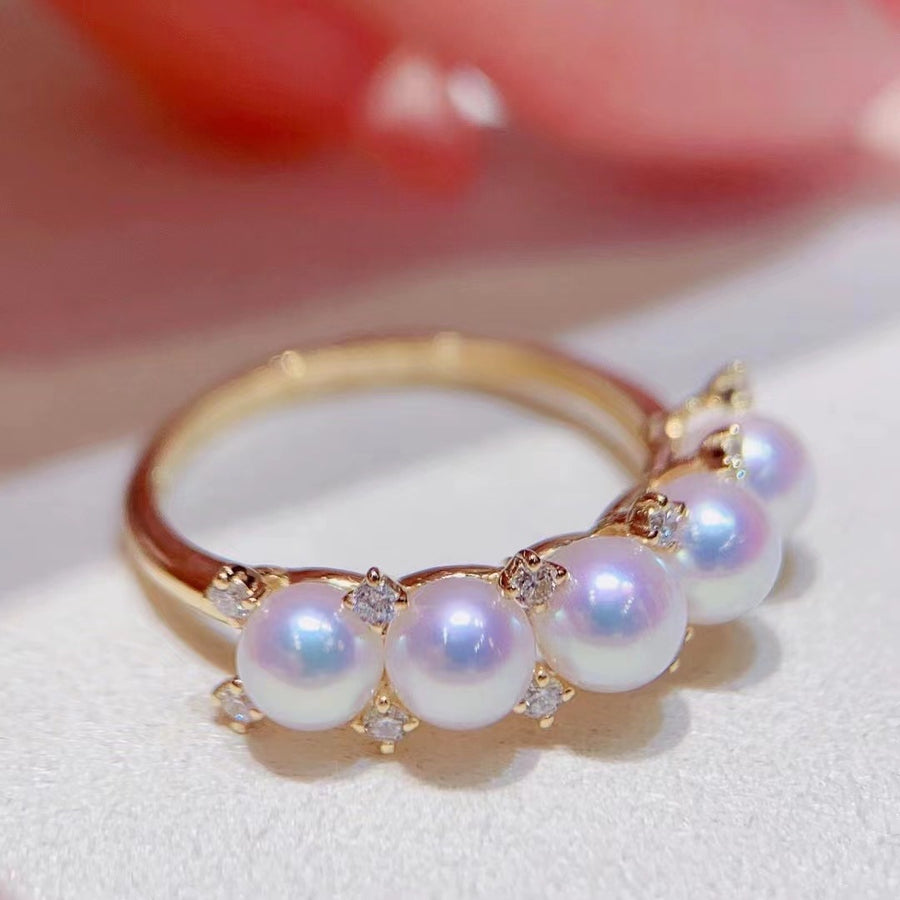 Diamond & Akoya pearl Ring