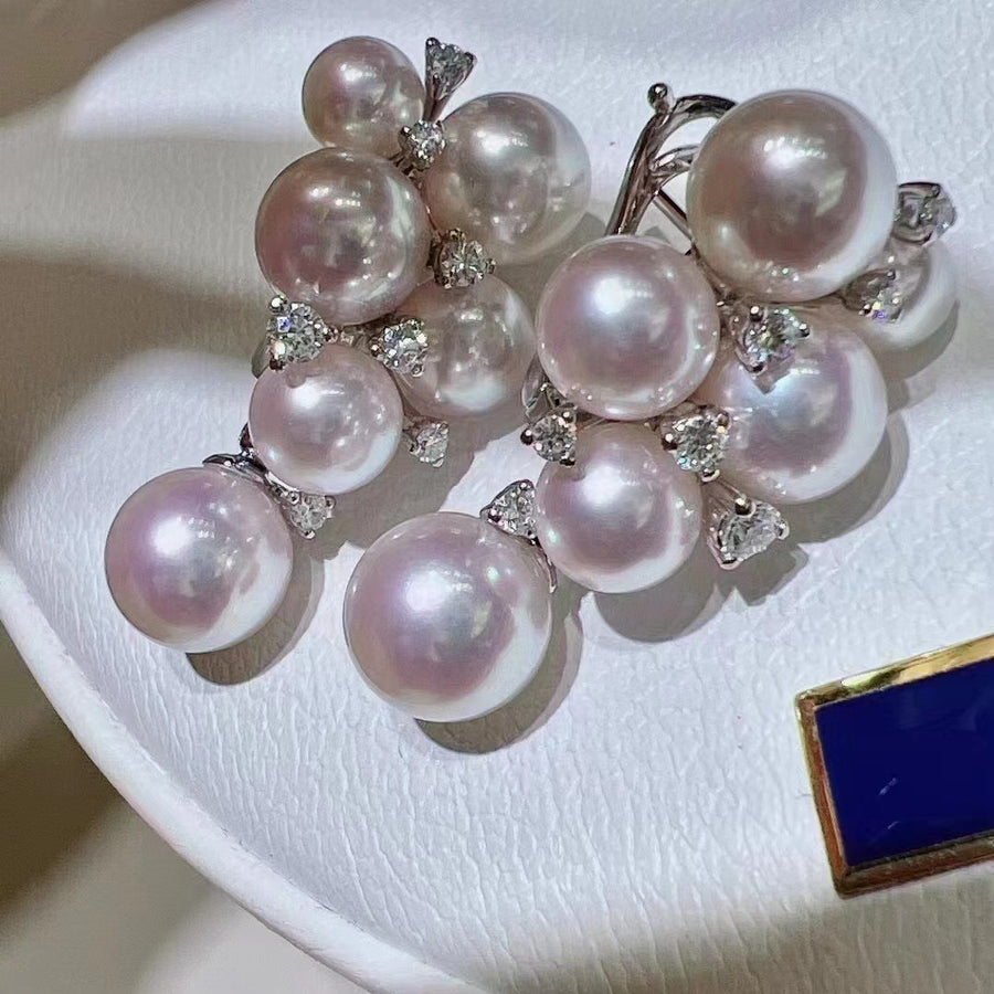 Ten-Nyo | Diamond & Akoya pearl Earrings
