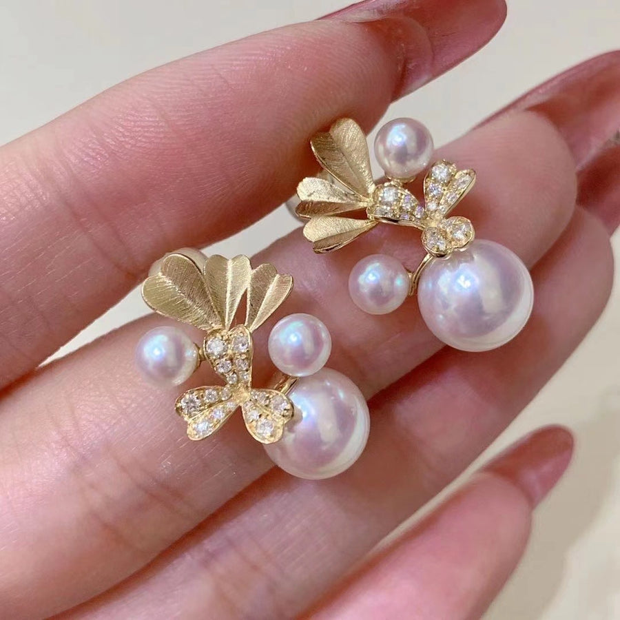 Diamond & Akoya pearl Pendant&Earrings