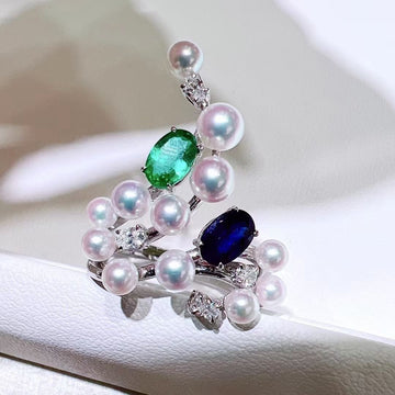 Diamond & Akoya pearl Ring
