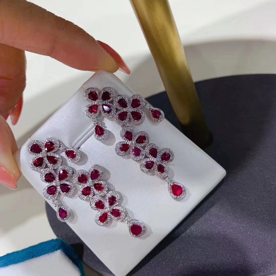 Pigeon blood Ruby earrings