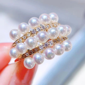 Diamond & Akoya pearl Ring