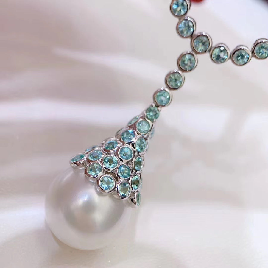 Paraiba & South Sea pearl Necklace