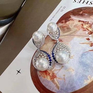 Diamond & South Sea pearl Earrings