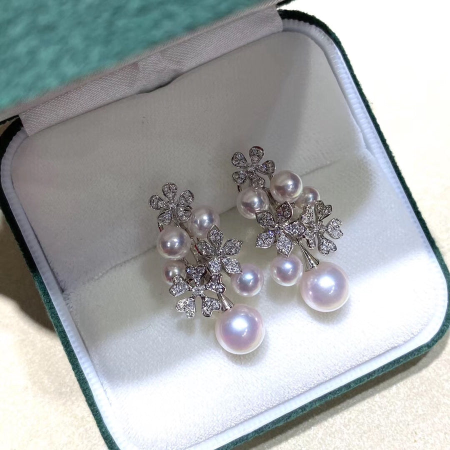 Diamond & Akoya Pearl Earrings