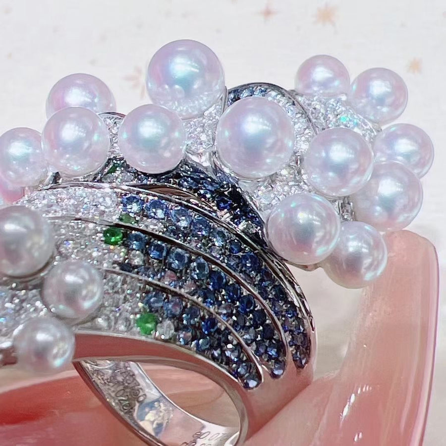 Diamond & Akoya pearl Ring