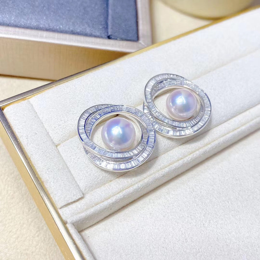 Diamond & Akoya pearl Ear Studs