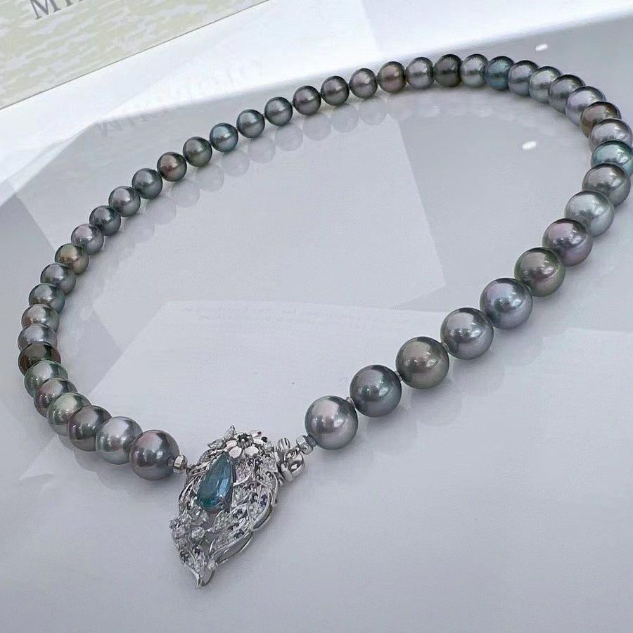 Platinum Grey | 8.8-9.4mm Tahitian pearl Necklace