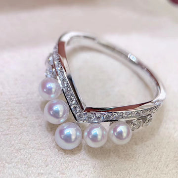 Diamond & Akoya pearl Ring