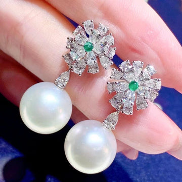 Diamond & South Sea pearl Earrings