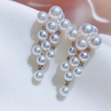 Diamond & Akoya pearl Earrings