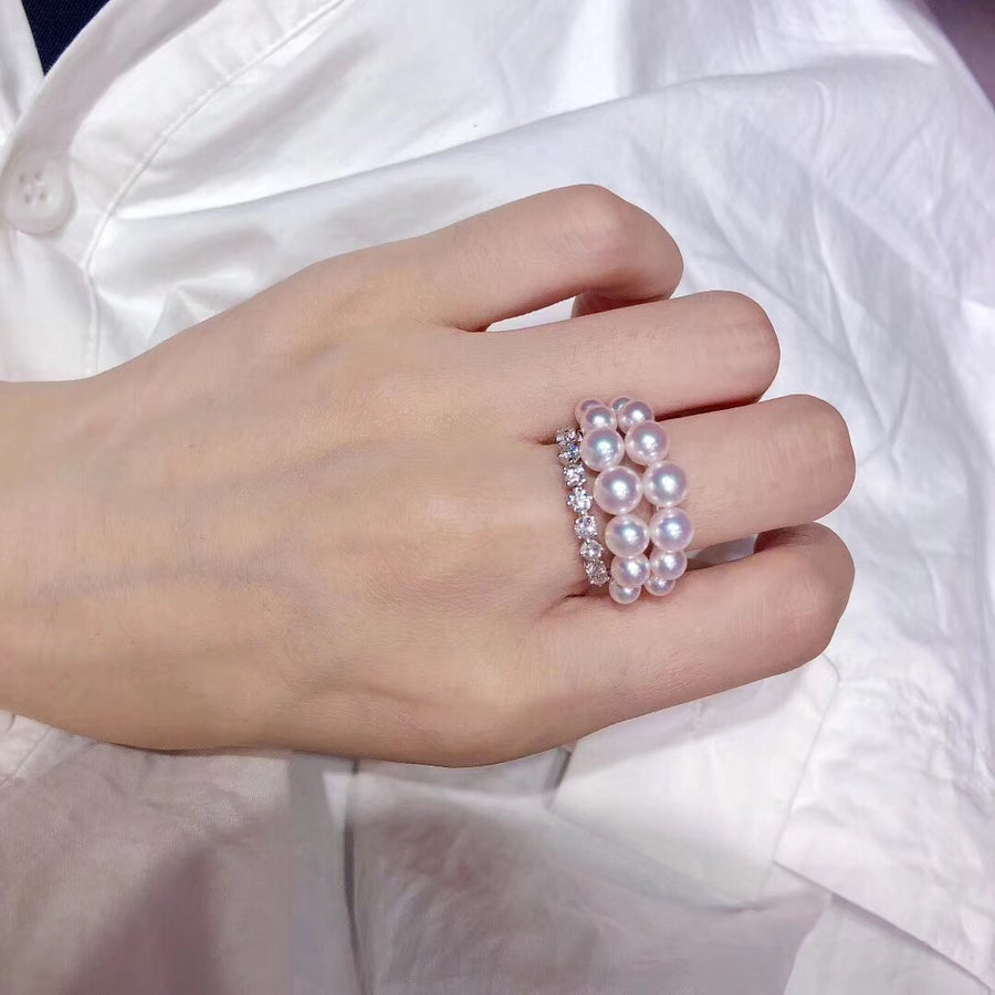 Diamond & Akoya Pearl Ring