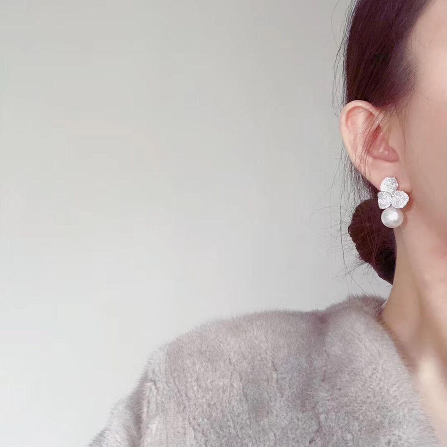 PETALS| South Sea pearl and diamond earrings