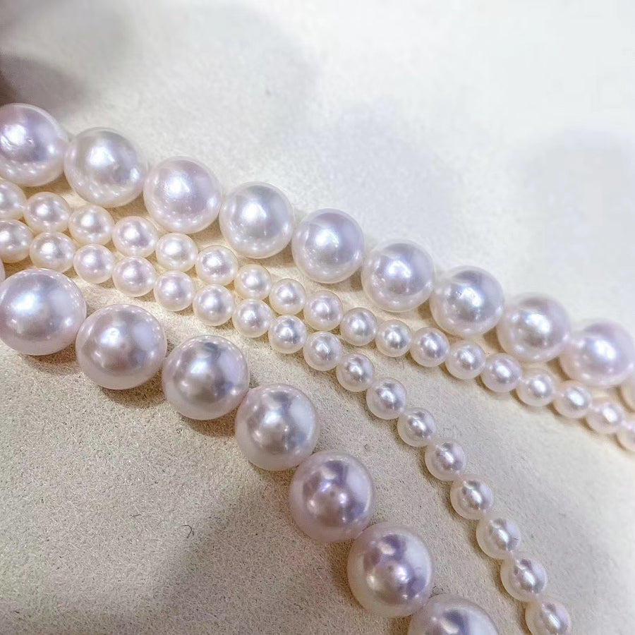 3.5-4/7-7.5mm Japanese Akoya Saltwater pearl Necklace