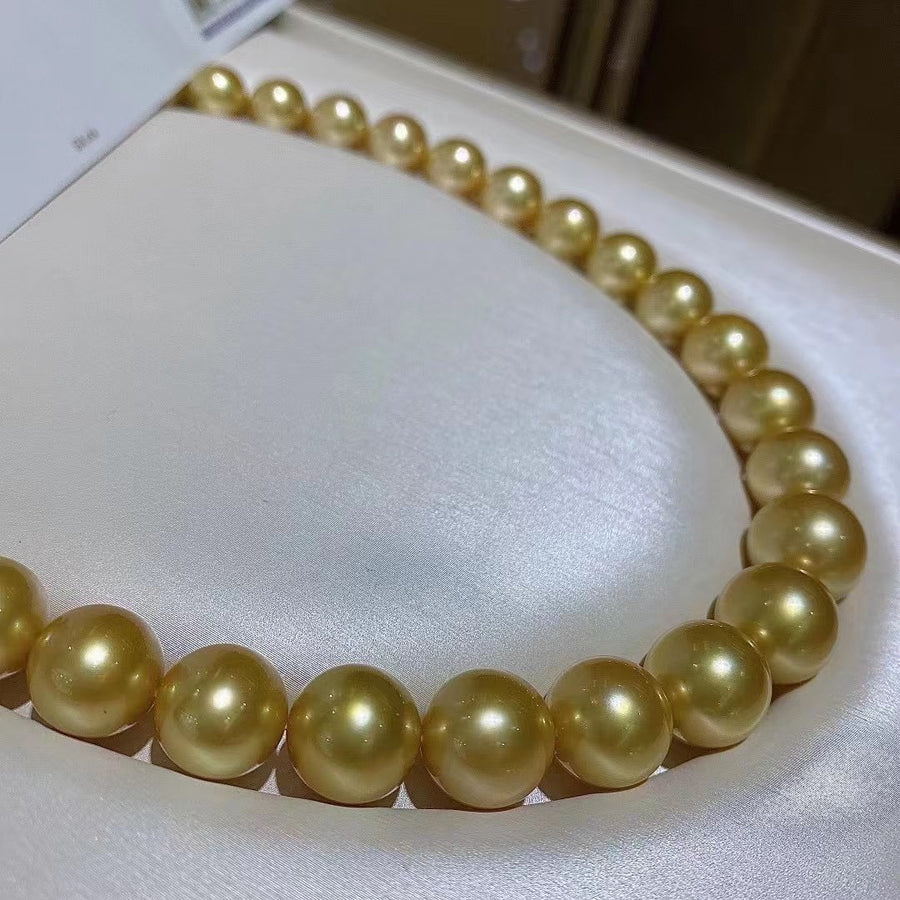 Chakin | 9.9-14.5mm Golden south sea pearl Necklace