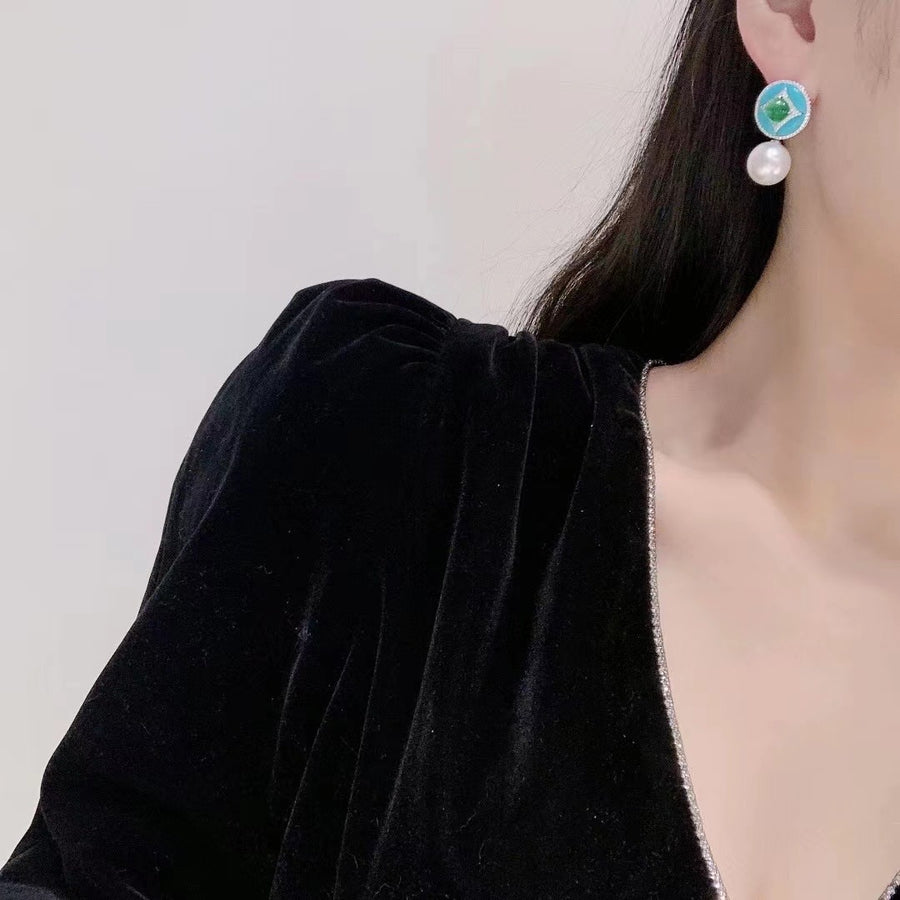 Venus | Turquoise & South Sea pearl Earrings