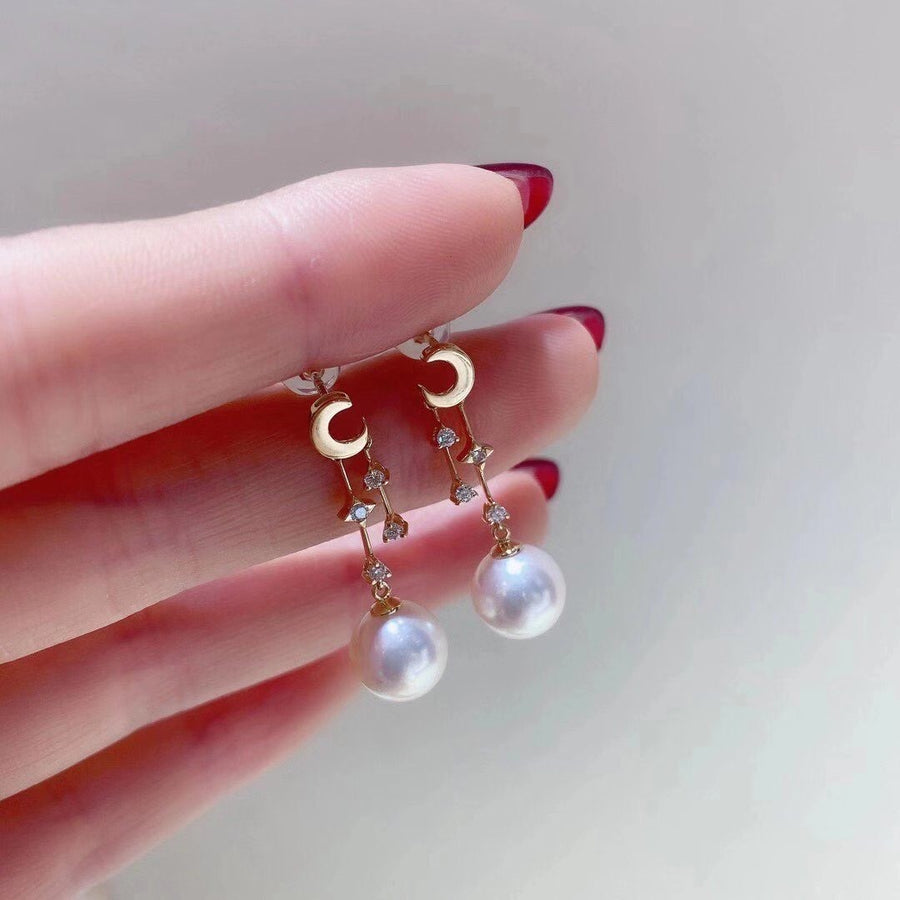 Diamond & Akoya pearl Earrings