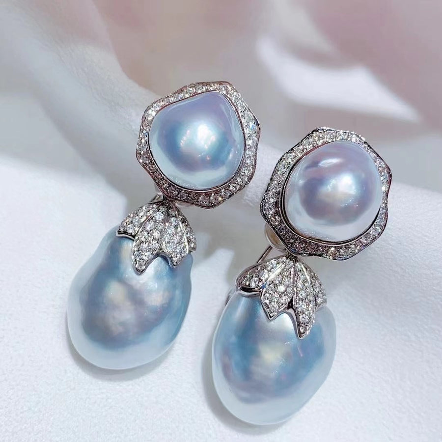 Baroque pearl Earrings/Ring