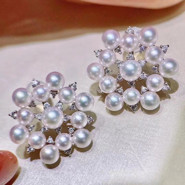 Diamond & Akoya pearl Earrings