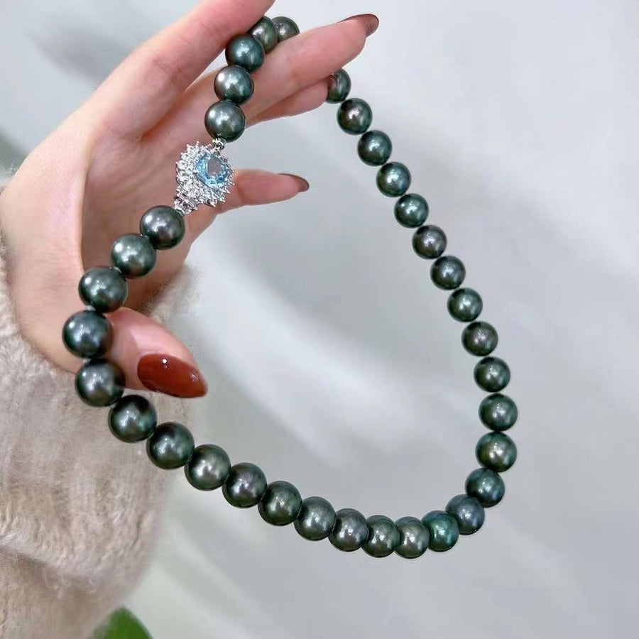 PEACOCK Green | 11-13.7mm Tahitian pearl Necklace