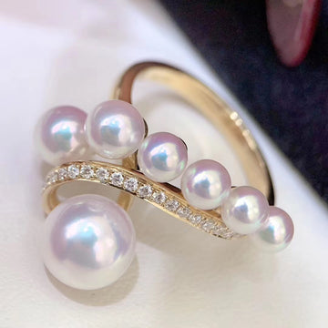 Diamond & Akoya pearl Ring