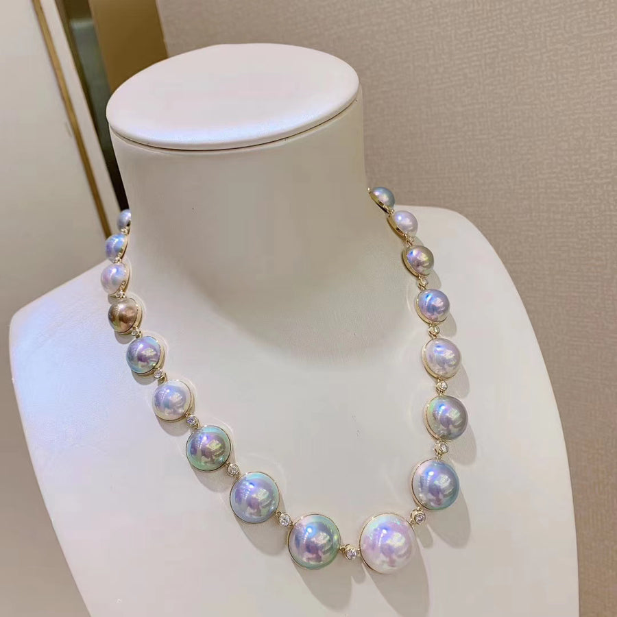 Diamond & MABE pearl Necklace