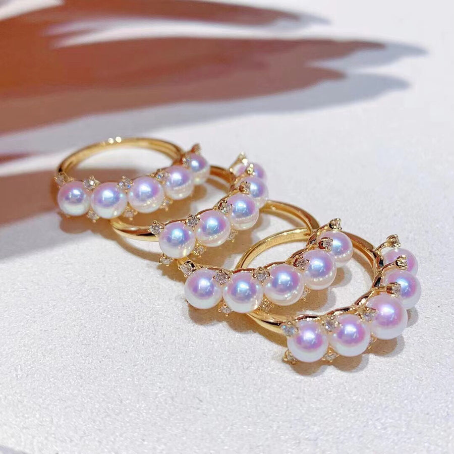 Diamond & Akoya pearl Ring