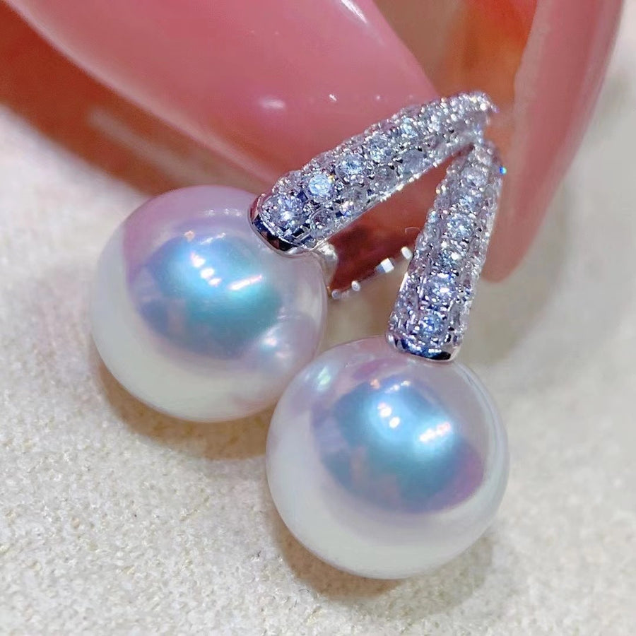 Diamond & Akoya pearl Earrings