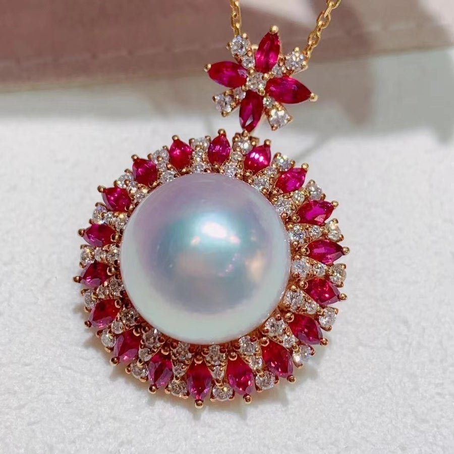 Ruby & South Sea pearl Pendant