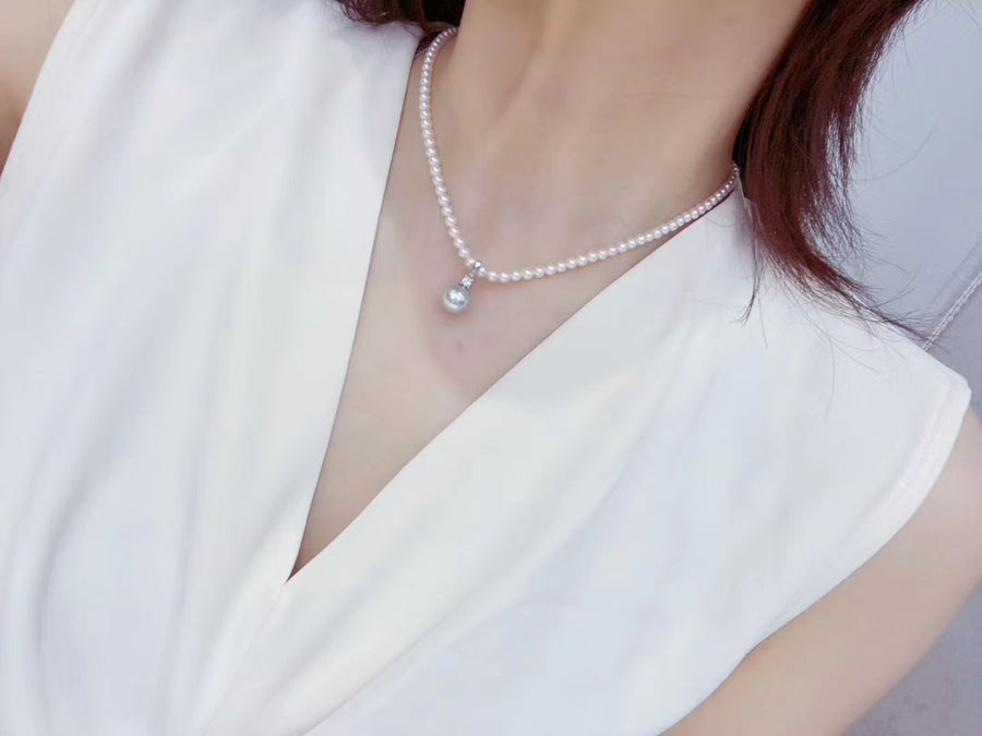 Diamond & South Sea pearl/Tahitian pearl Pendant