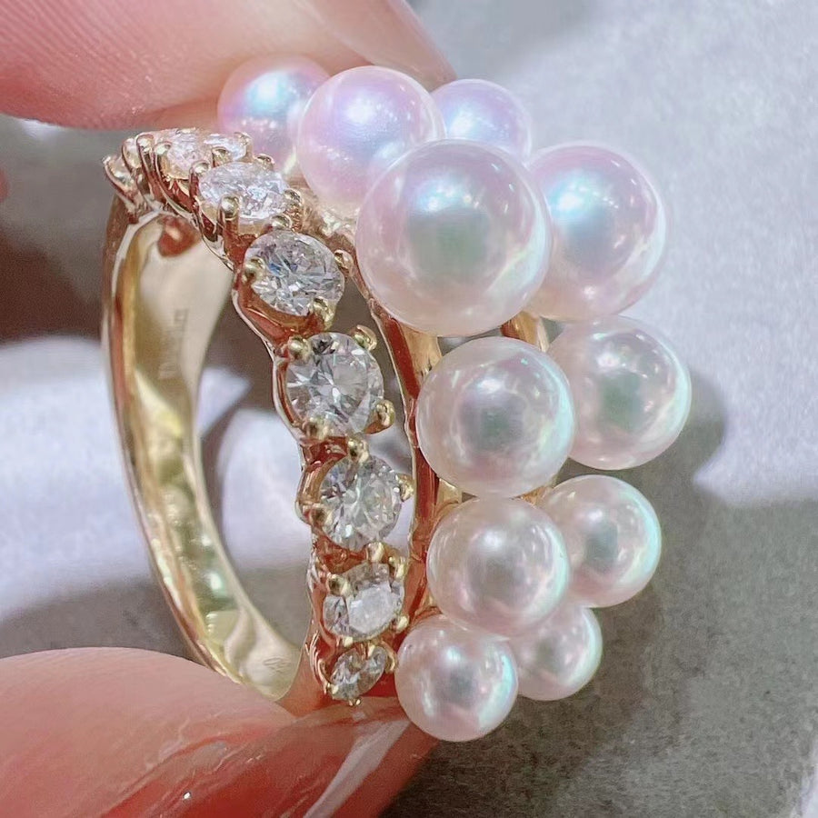 Diamond & Akoya pearl Ring