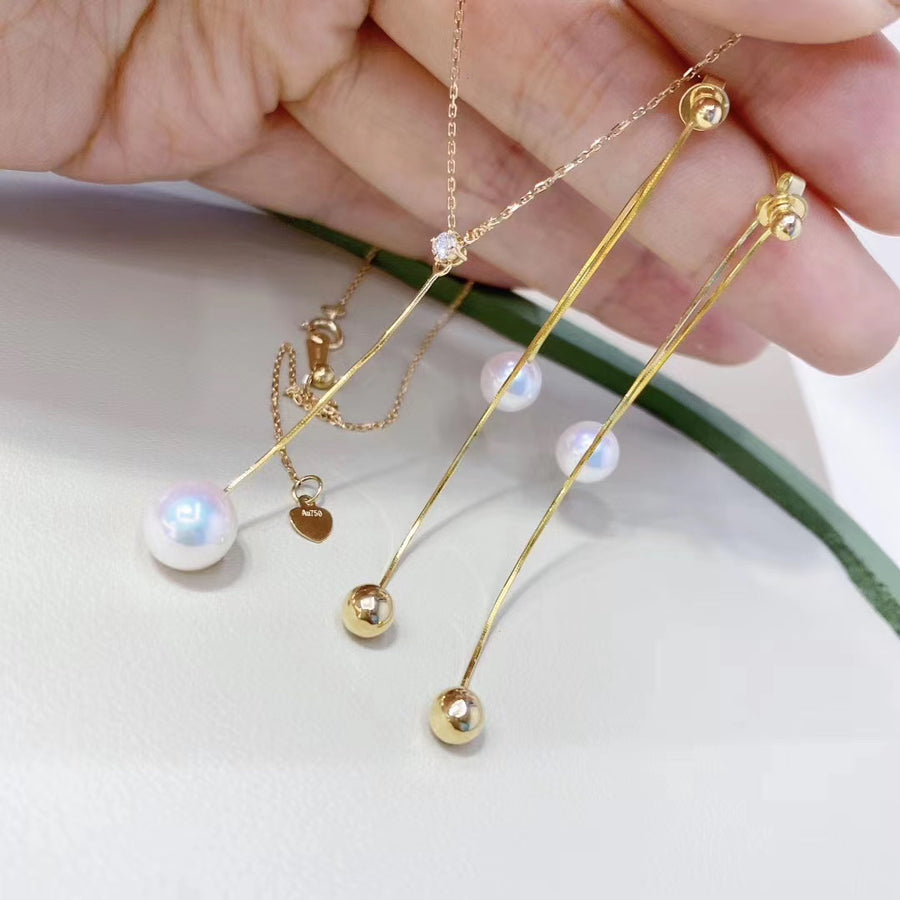 Akoya pearl Earrings & Necklace Set