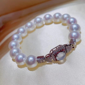 Jadite & South Sea pearl Bracelet