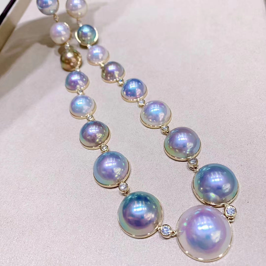 Diamond & MABE pearl Necklace