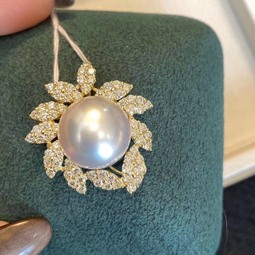 Diamond and South sea pearl pendant