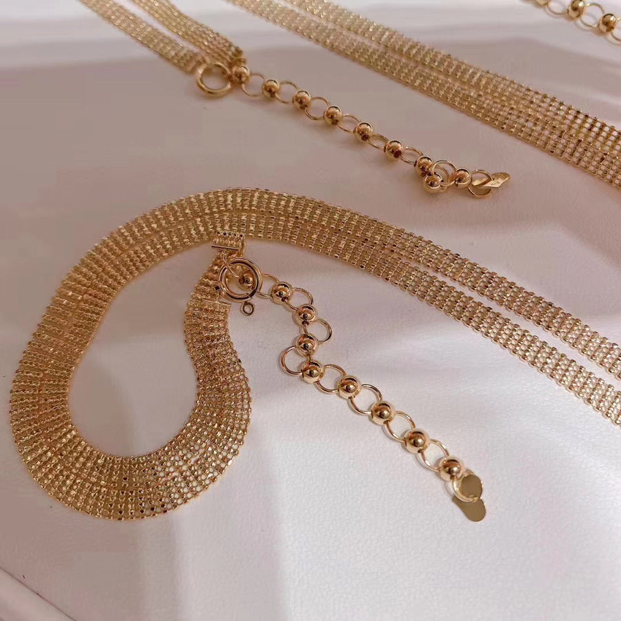 Golden south sea pearl and white south sea pearl necklace