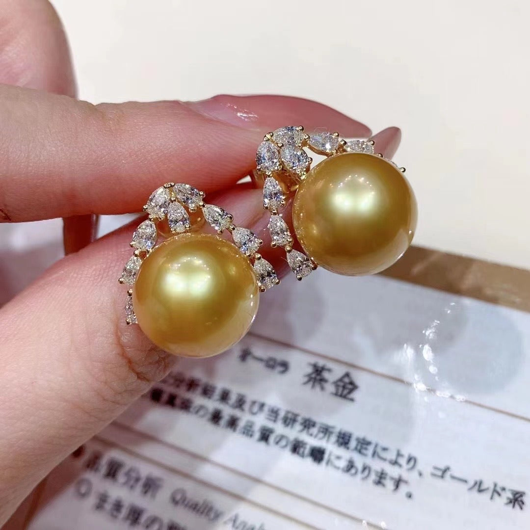 アクセサリー Hirotaka South Sea Pearl Chain Earring South Sea Pearl Floating Oval Earring Large size