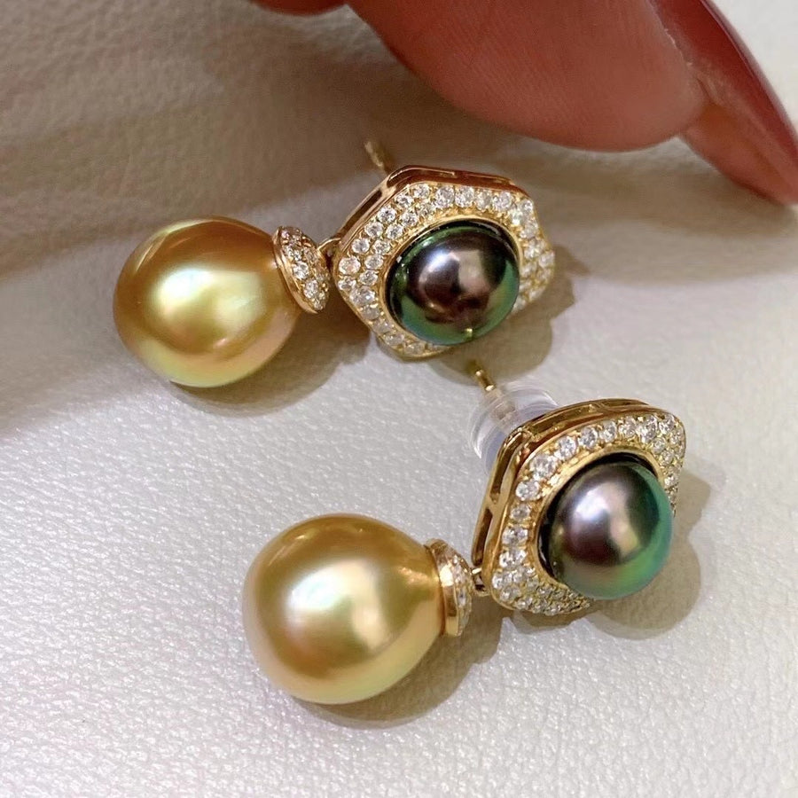 Tahitian pearl & South Sea pearl Earrings