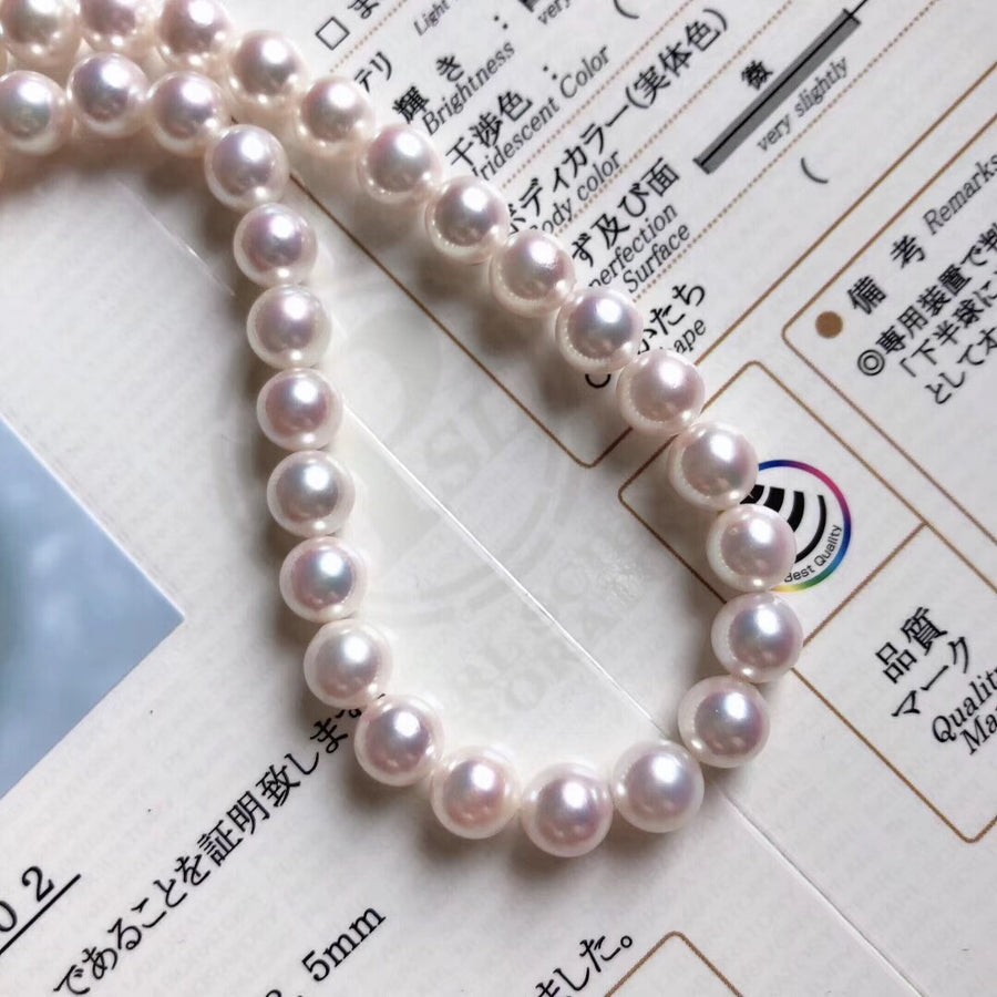 Hanadama 8-8.5mm Japanese Akoya saltwater pearl necklace