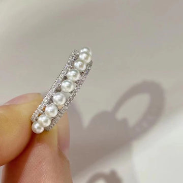 Diamond & Akoya pearl Ring