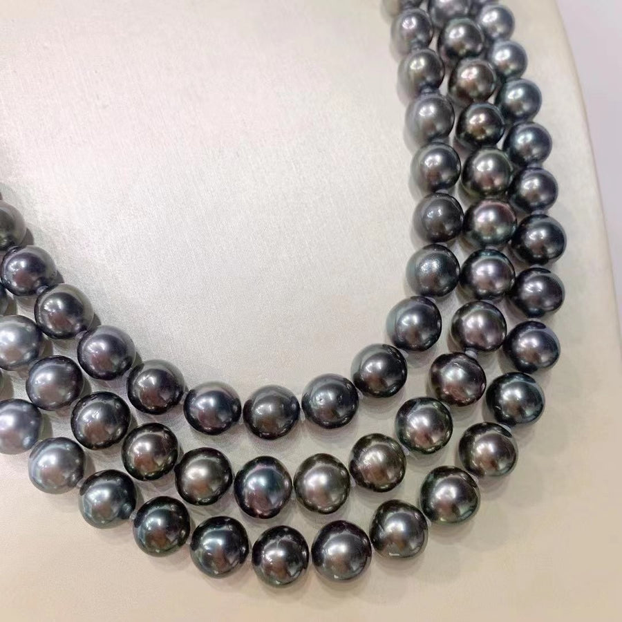 Four Season Colors | 7-10.5mm Akoya pearl & Tahitian pearl Necklace