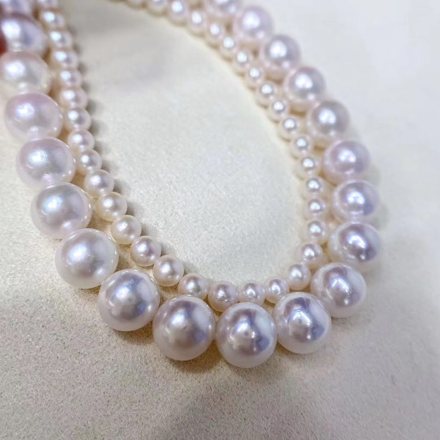 3.5-4/7-7.5mm Japanese Akoya Saltwater pearl Necklace