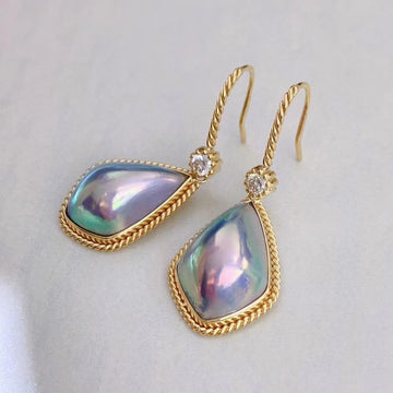 Diamond & MABA pearl Earrings