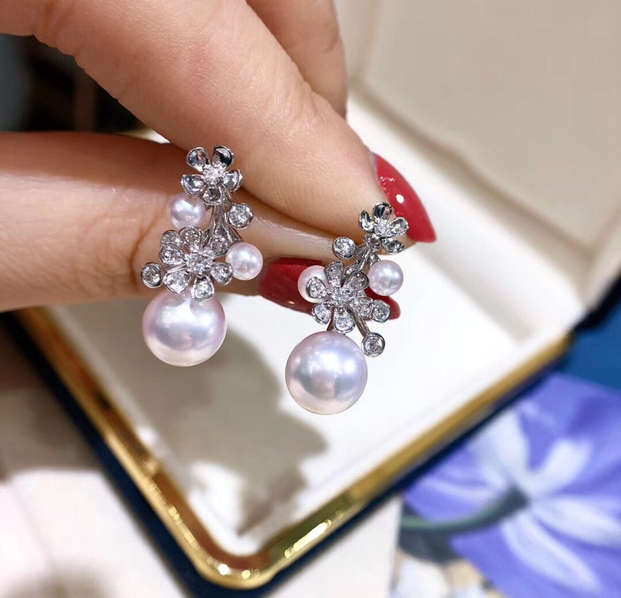Sakura Akoya pearl earrings